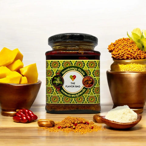 Mango Avakai Pickle (Without Garlic) | Authentic South Indian | 250g | The Flavor Bag
