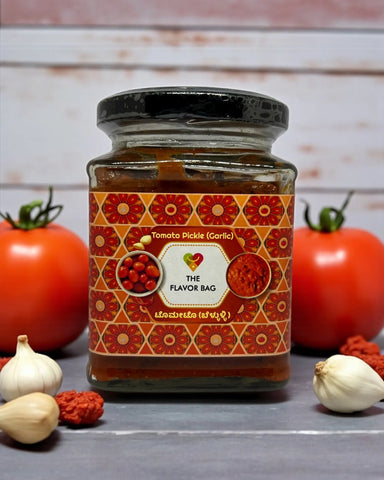 Tomato Pickle (With Garlic) | Authentic South Indian | 250g | The Flavor Bag