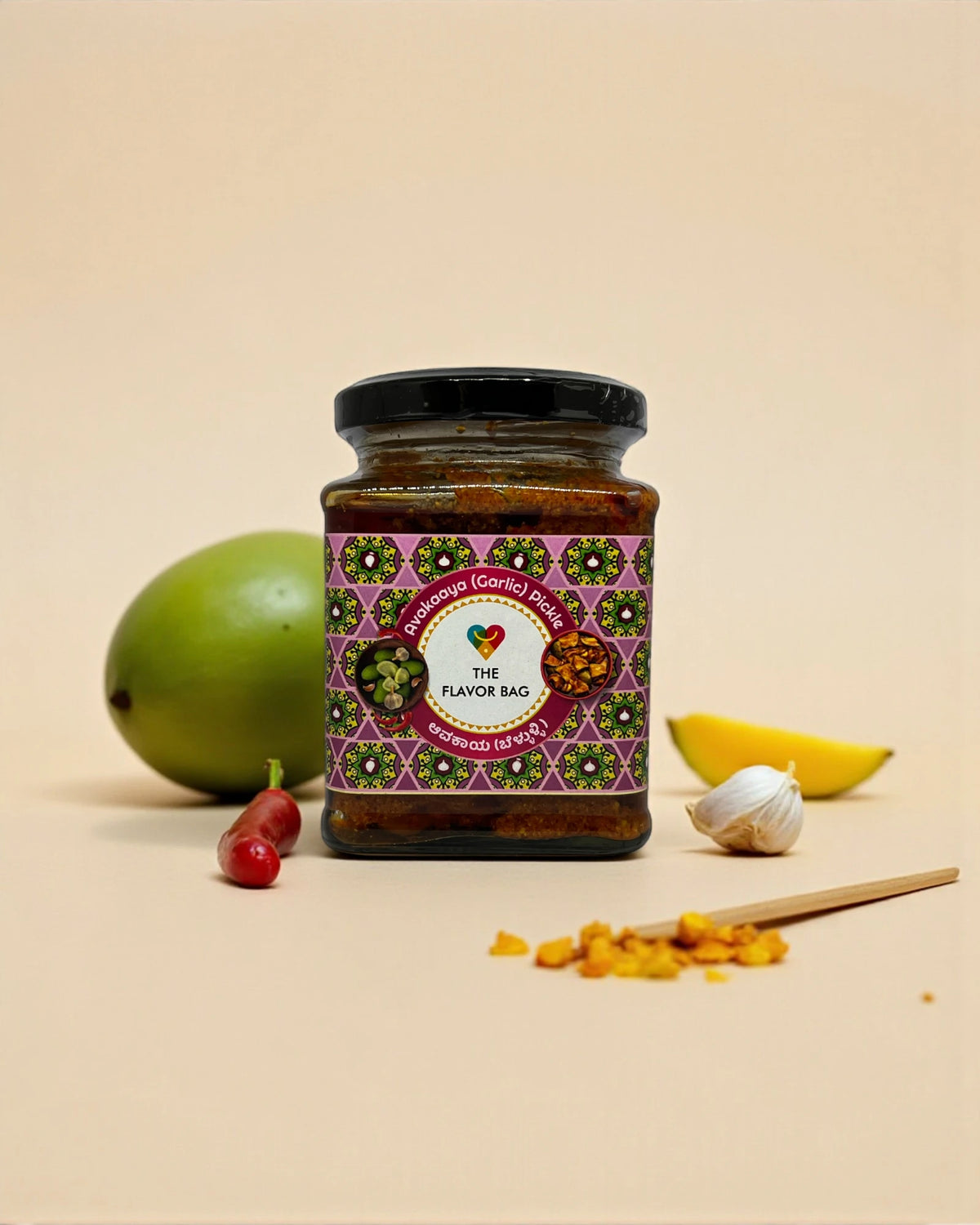 Mango Avakai Pickle (With Garlic) | Authentic South Indian | 250g | The Flavor Bag